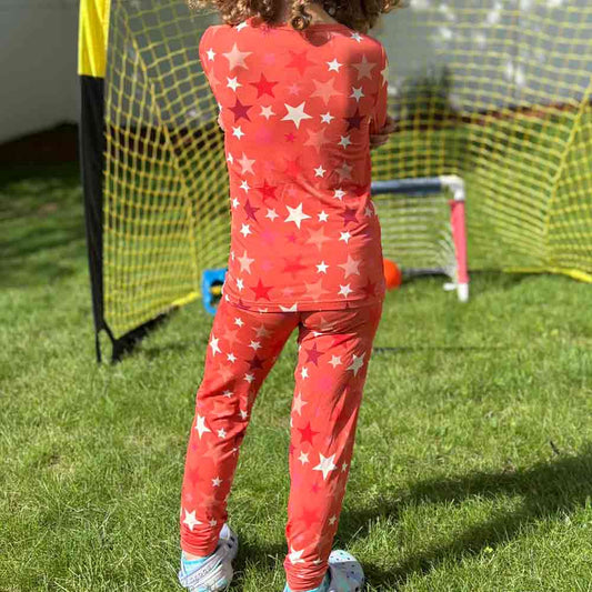 Pink Stars Long Sleeve Bamboo Set