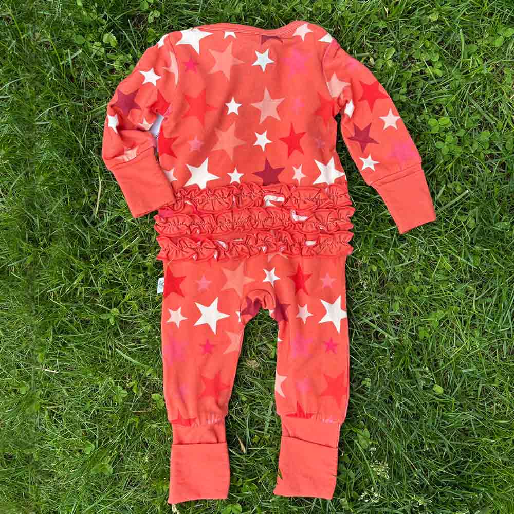 Pink Stars Zip Onesie