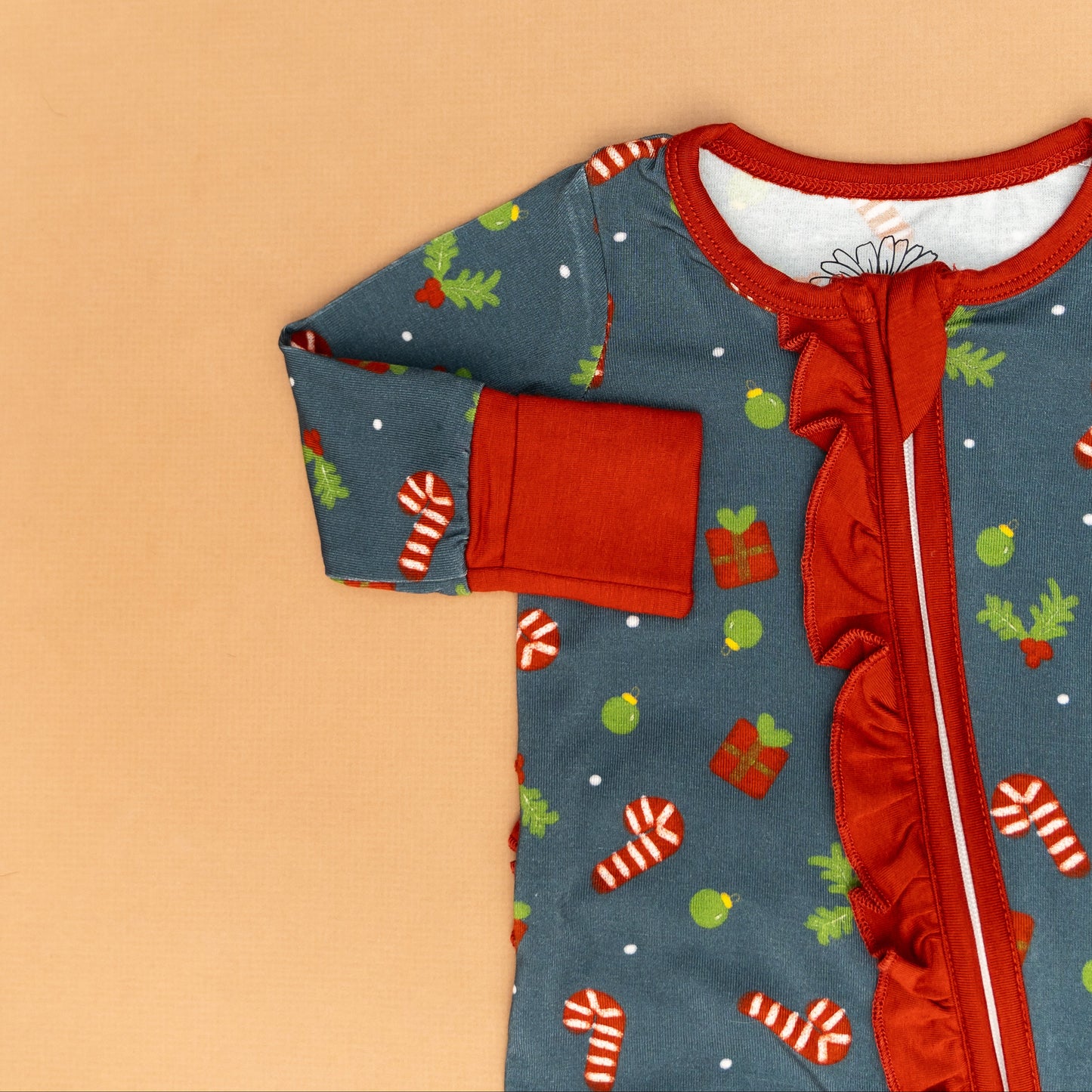 Holiday Ruffled Onesie