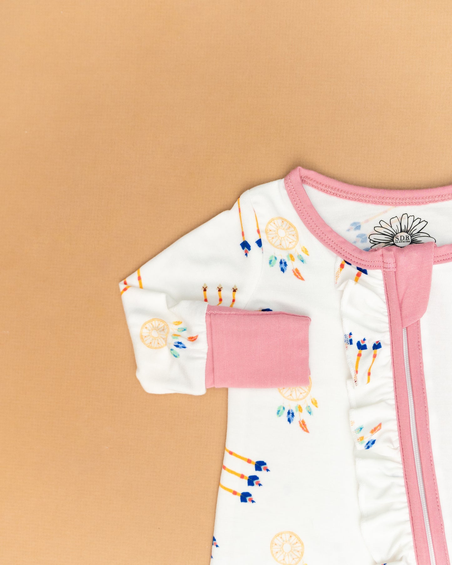 Pink Dreamcatcher Zip Onesie