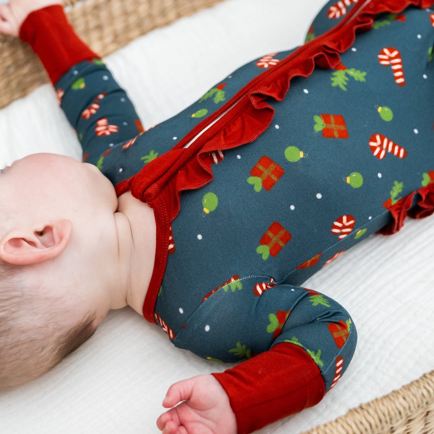 Holiday Ruffled Onesie