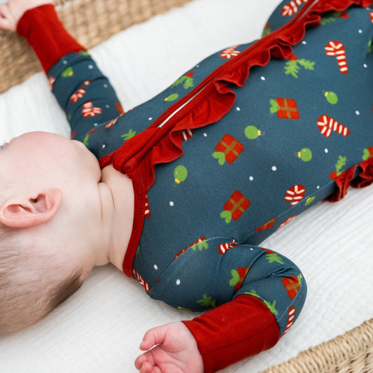 Holiday Ruffled Onesie