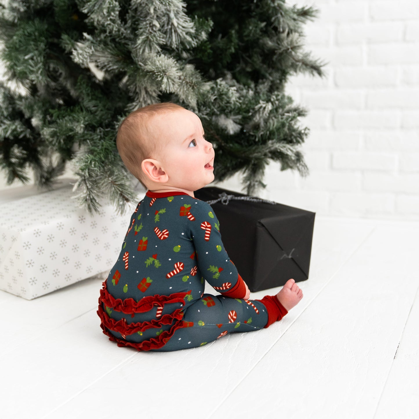 Holiday Ruffled Onesie