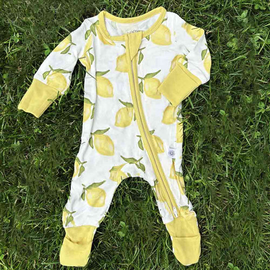 Lemon Bamboo Zip Onesie
