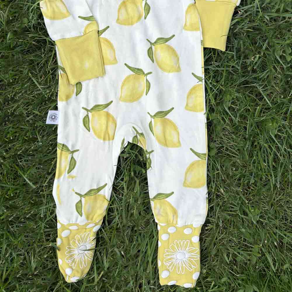 Lemon Bamboo Zip Onesie